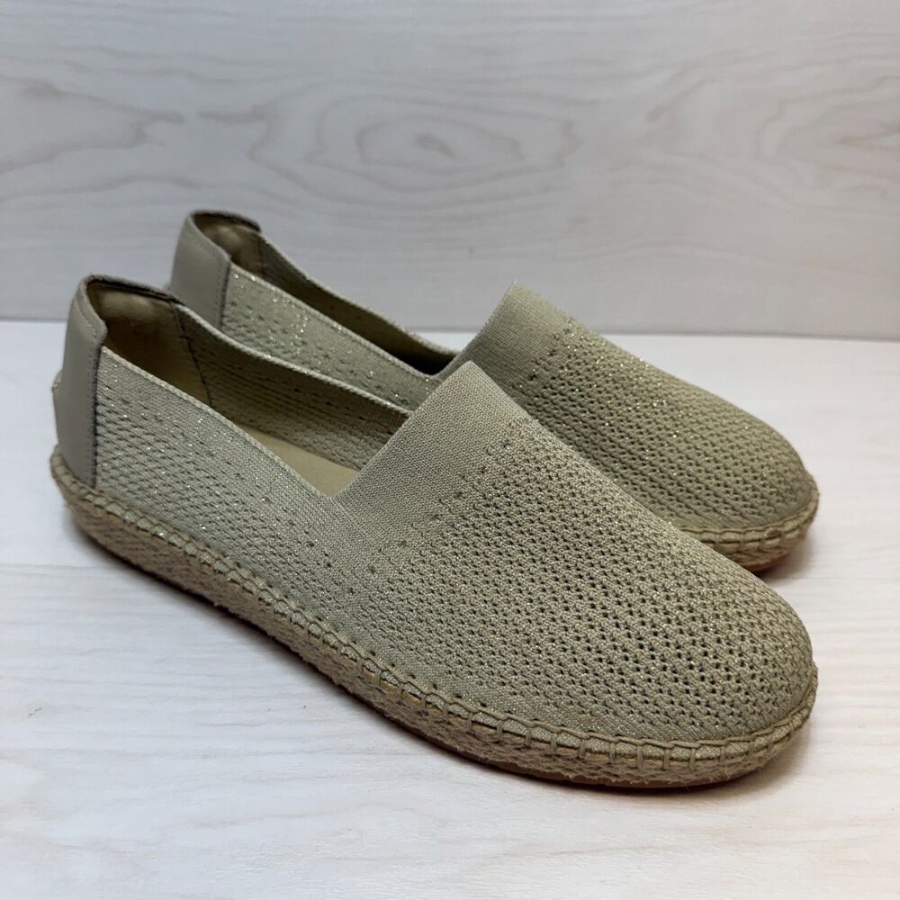 Cole Haan Cloudfeel Stitchlite Espadrille Loafers Women's Size 10 Beige Slip On